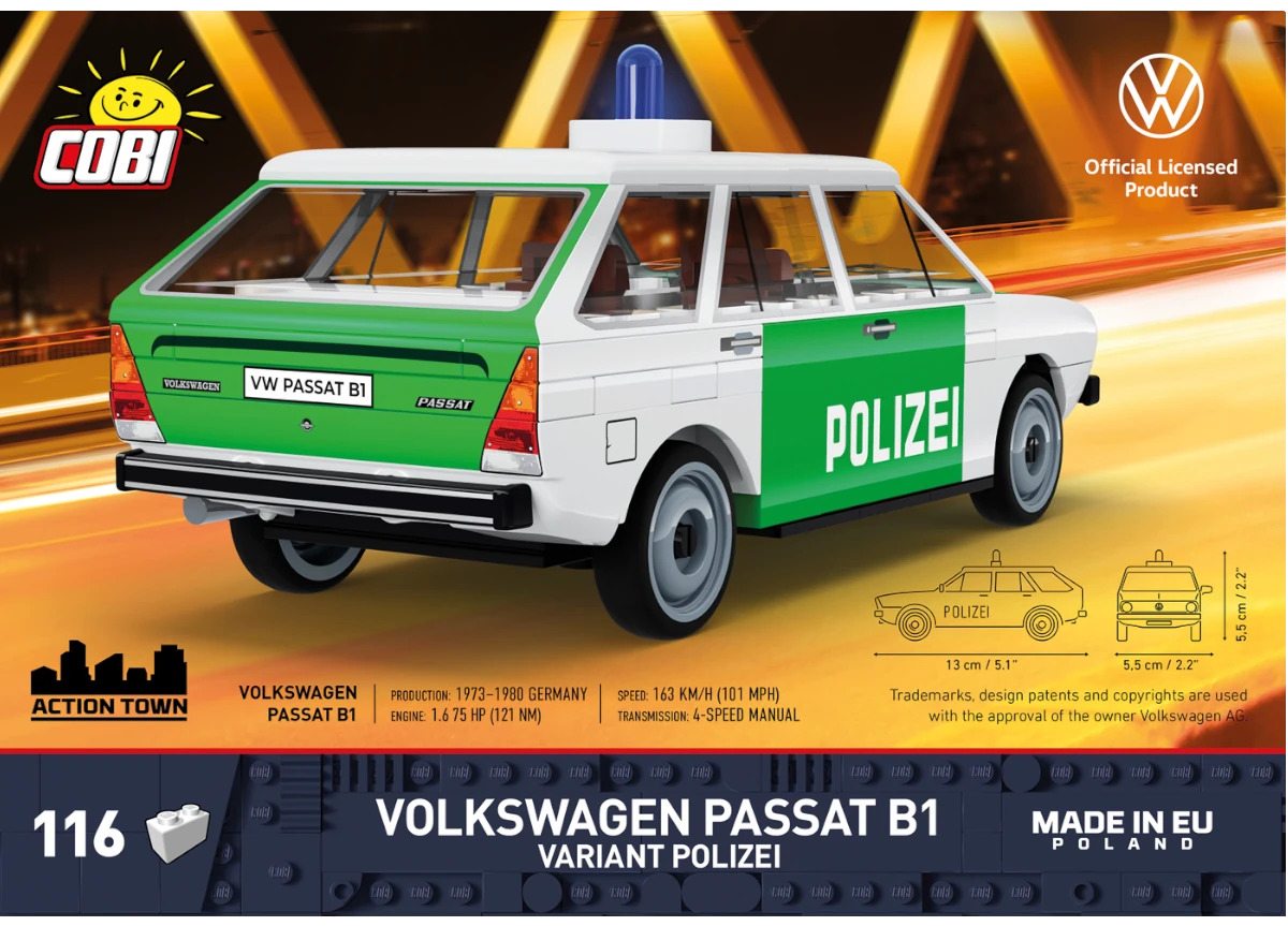 Auto Volkswagen PASSAT B1 COBI 24644 – Action Town 1:35 - kopie