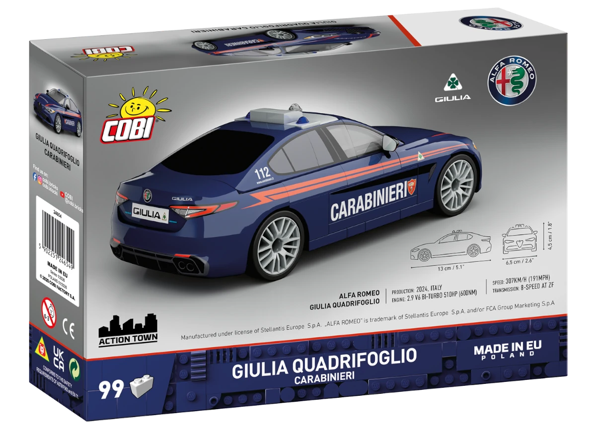 Auto GIULIA Quadrifoglio Carabinieri COBI 24654 - Action Town 1:35