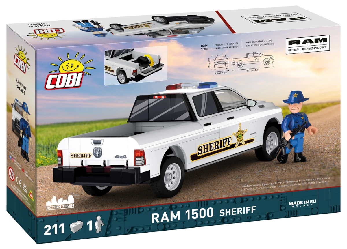 Americký automobil pick-up RAM 1500 Sheriff COBI 24658 - Action Town 1:35