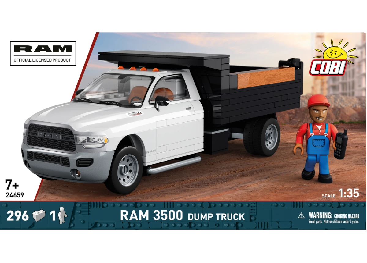 Americký automobil pick-up RAM 3500 Dump Truck COBI 24659 - Action Town 1:35