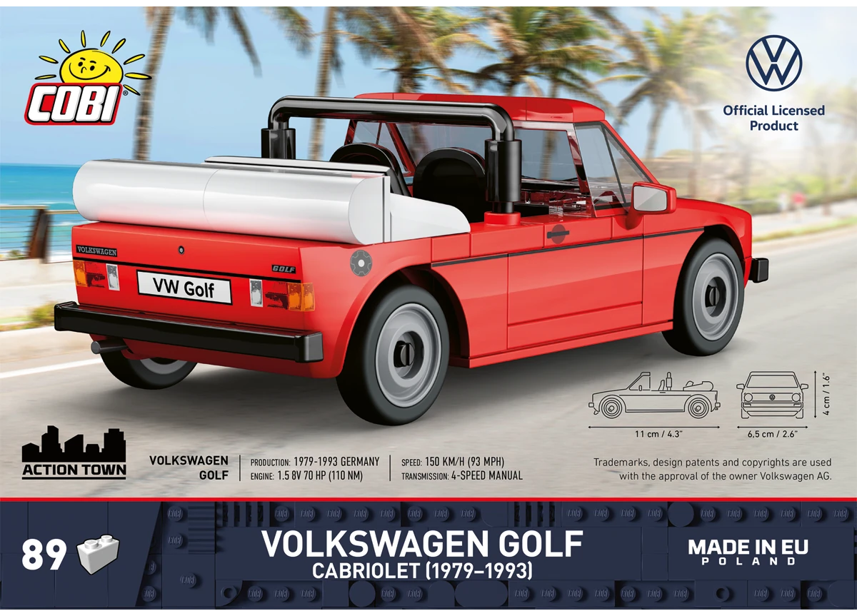 Automobil Volkswagen Golf cabriolet (1979-1993) COBI 24660 - Action Town 1:35