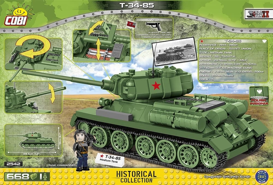 Ruský střední tank T-34-85 COBI 2542 - World  War II