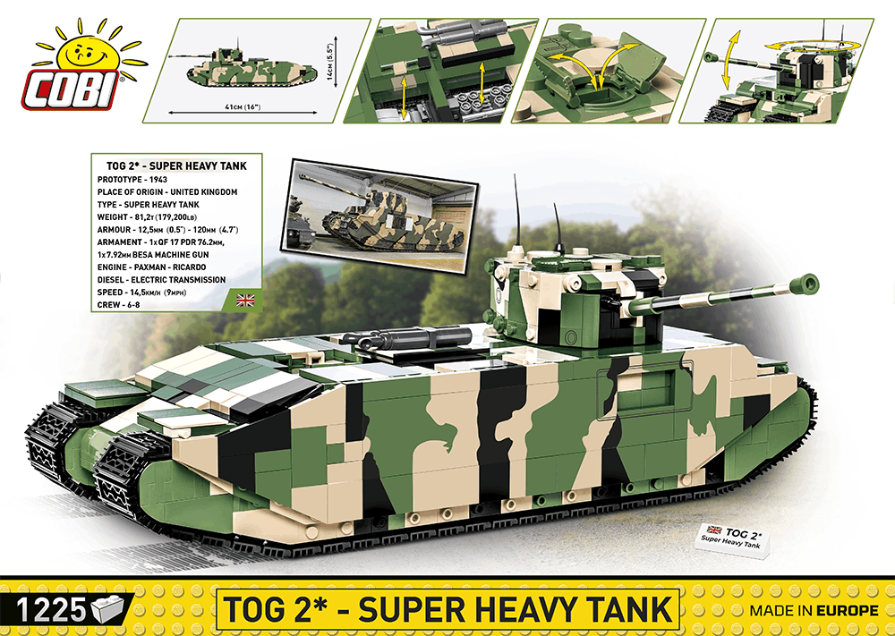 Britský supertěžký tank TOG2 COBI 2544 - World War II