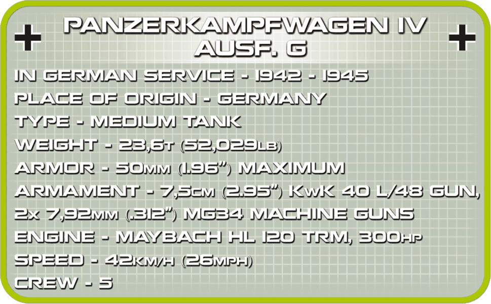 Německý střední tank  PzKpfW Panzer IV ausf. G COBI 2546 - World  War II