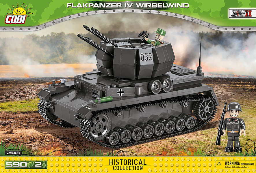 Self-propelled anti-aircraft cannon Flakpanzer IV WIRBELWIND COBI 2547 - World War II Limited edition - kopie