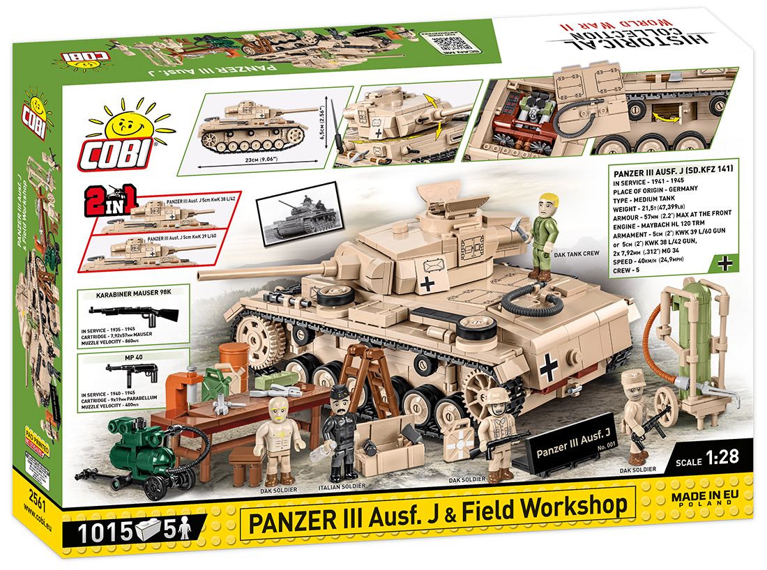 Německý střední tank Panzer III Pz. KpfW. Ausf. J COBI 2561 - Limited Edition WW II