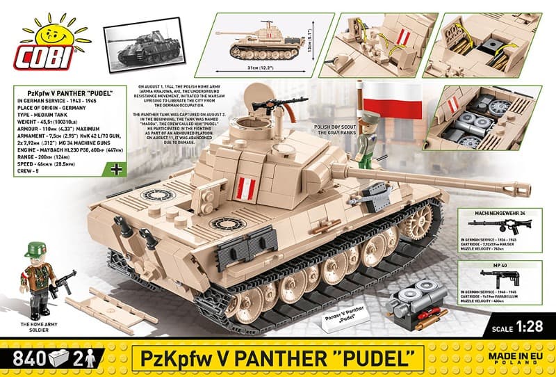 Střední tank Panther Varšavské povstání COBI 3035 - World of Tanks - kopie