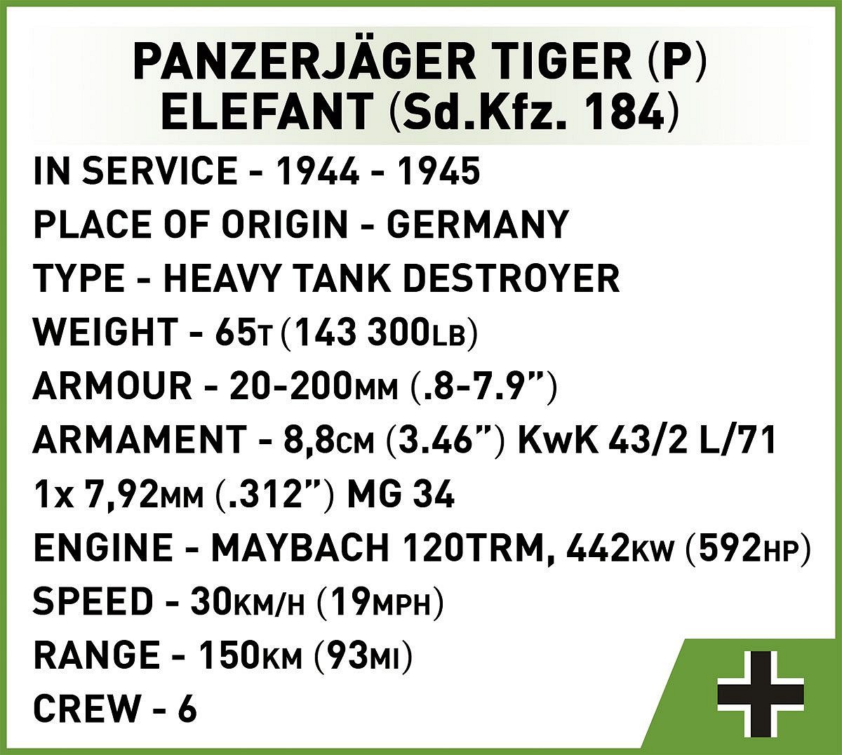 German heavy tank destroyer Panzerjäger Tiger (P) Sd.Kfz.184 Ferdinand COBI 2583 - World War II 1:28 - kopie