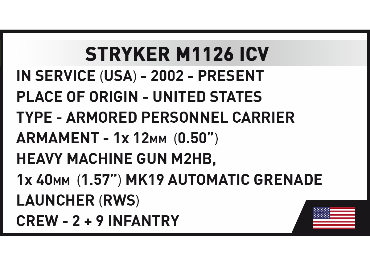 Kanadské obrněné vozidlo Stryker M1126 ICV COBI 2635 - Armed Forces 1:35