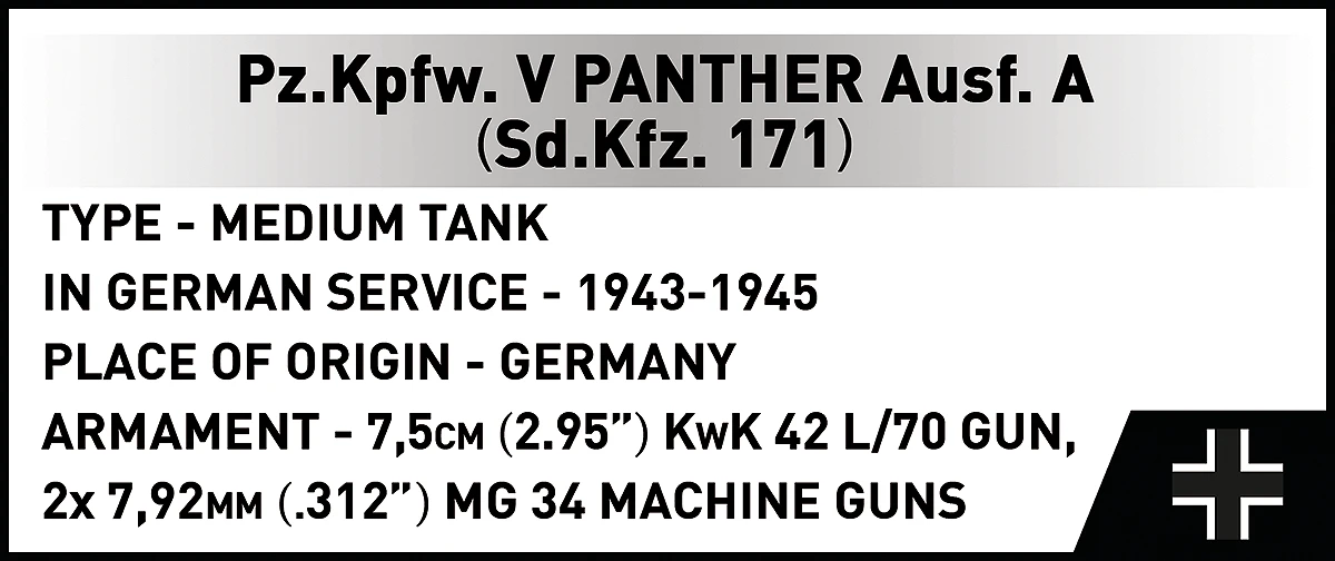 Německý střední tank Pz.Kpfw. V Panther Ausf. A  COBI 2654A - World War II 1:28