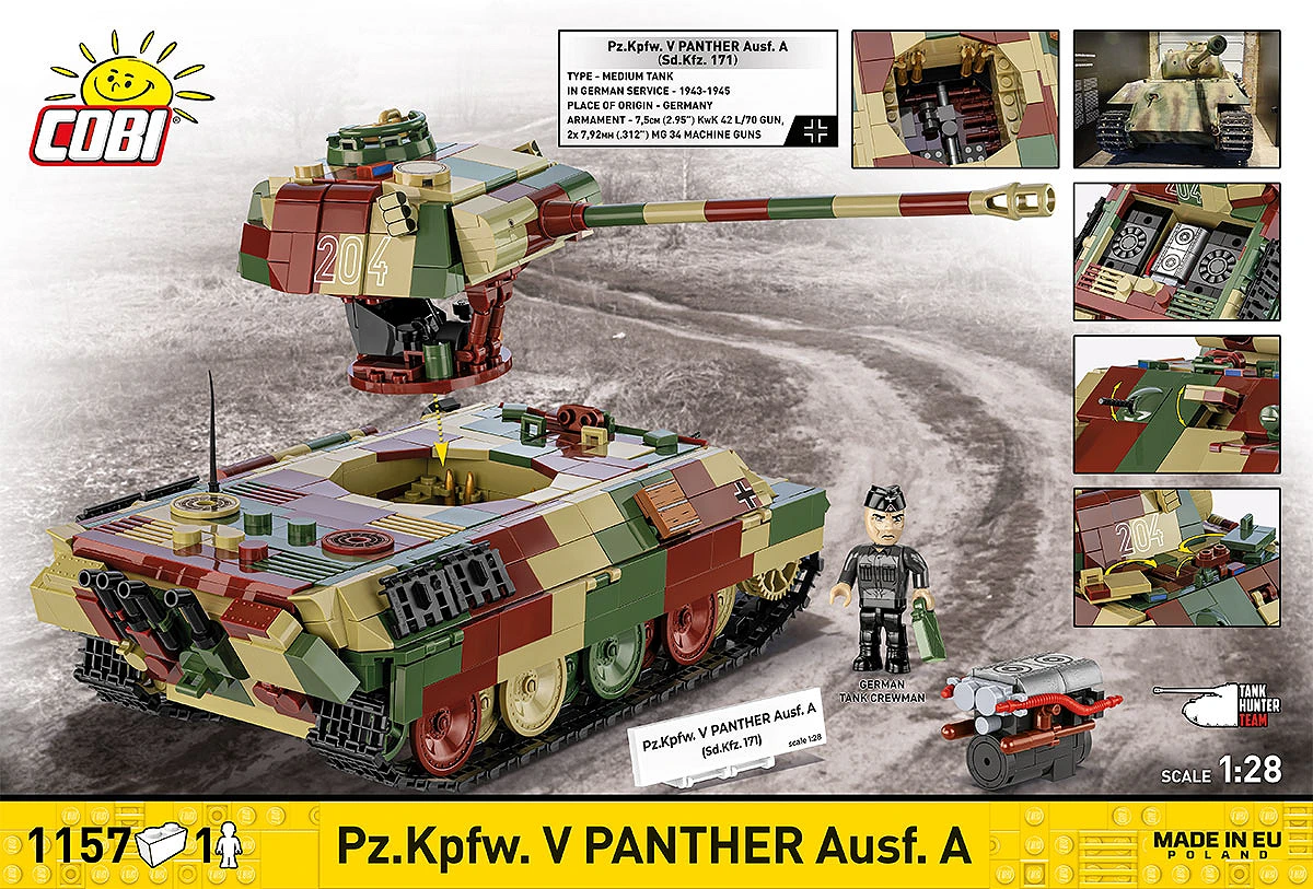 Německý střední tank Pz.Kpfw. V Panther Ausf. A  COBI 2654A - World War II 1:28