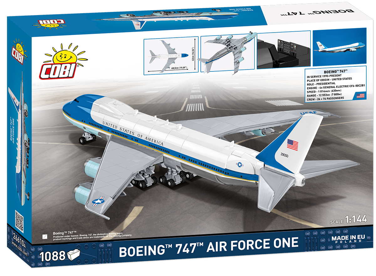 Dopravní letadlo Boeing 747 Air Force One COBI 26610A - Boeing 1:144