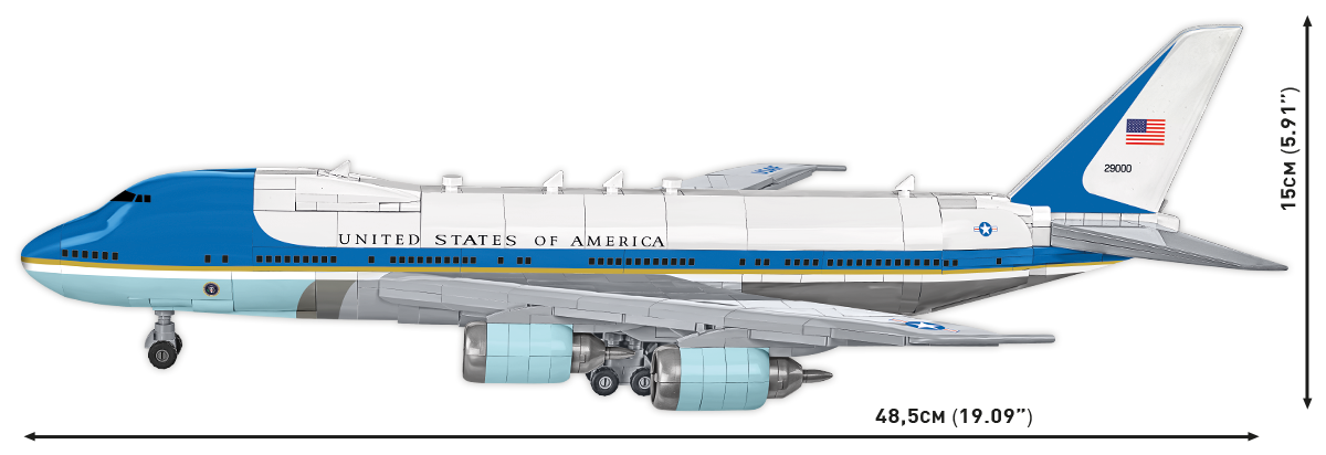 Dopravní letadlo Boeing 747 Air Force One COBI 26610A - Boeing 1:144
