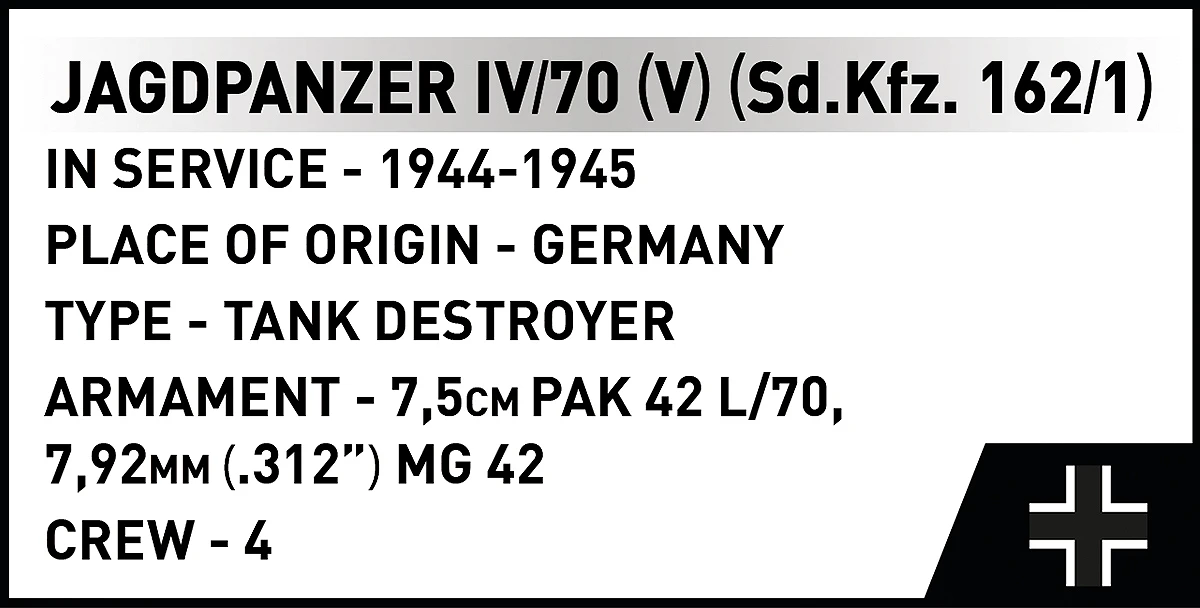 Německý stíhač tanků Jagdpanzer IV/70 (V) COBI 2668 - World War II 1:28