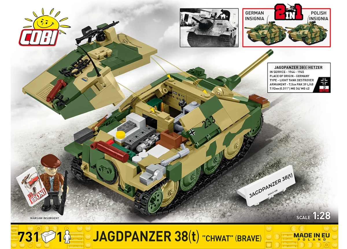 Německý stíhač tanků Jagdpanzer 38 (t) Chwat COBI 2670 - World War II 1:28