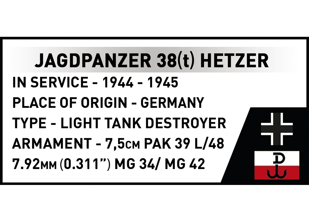 Německý stíhač tanků Jagdpanzer 38 (t) Chwat COBI 2670 - World War II 1:28
