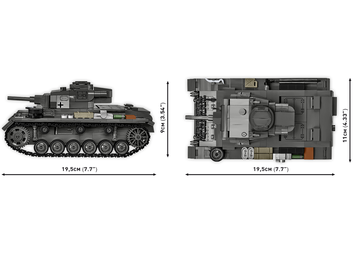 Německý střední tank Panzer III Ausf. H COBI 2672 World War II 1:28