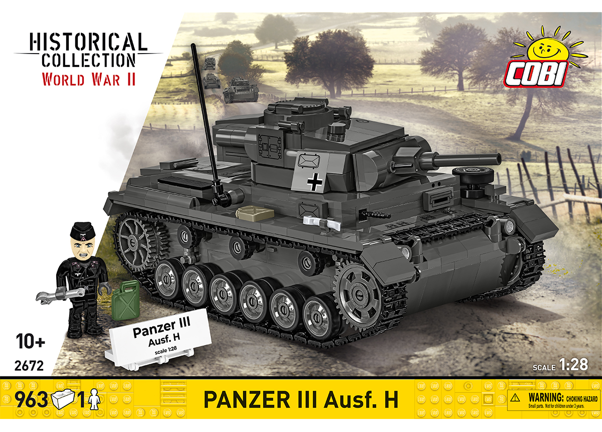 Německý střední tank Panzer III Ausf. H COBI 2672 World War II 1:28