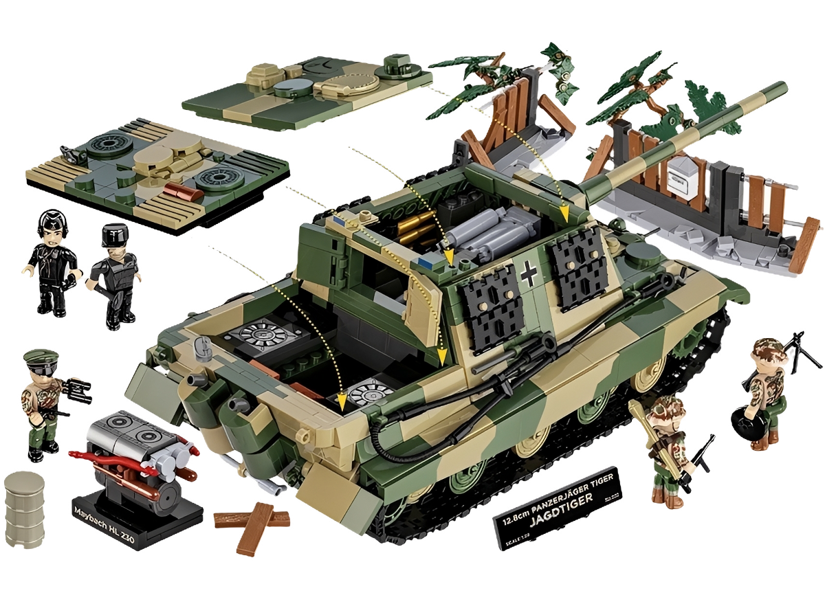 Německý těžký stíhač tanků 12,8cm Panzerjäger Tiger Ausf.B Jagdtiger  COBI 2673 - Limited Edition WW II 1:28