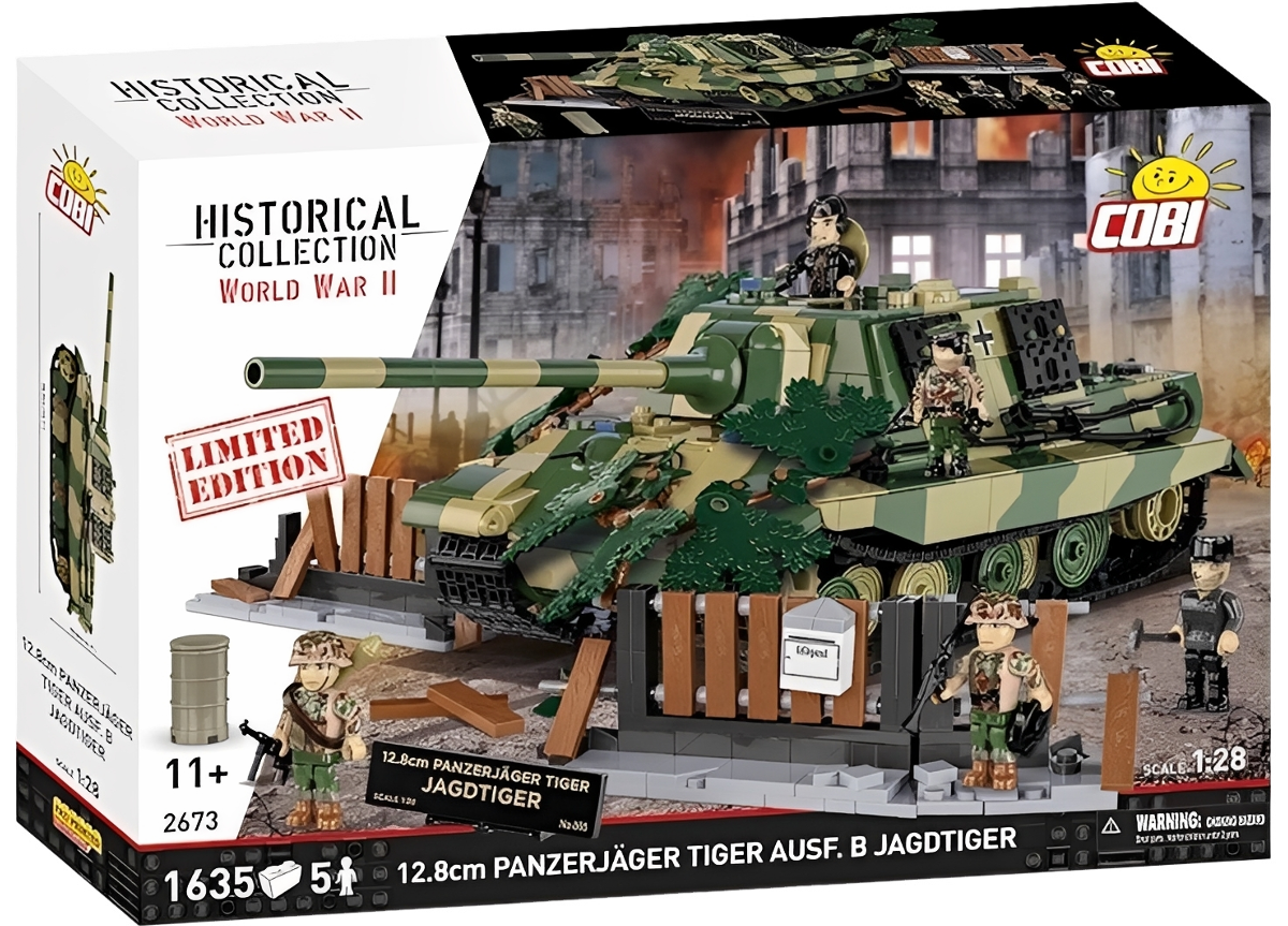 Německý těžký stíhač tanků 12,8cm Panzerjäger Tiger Ausf.B Jagdtiger  COBI 2673 - Limited Edition WW II 1:28