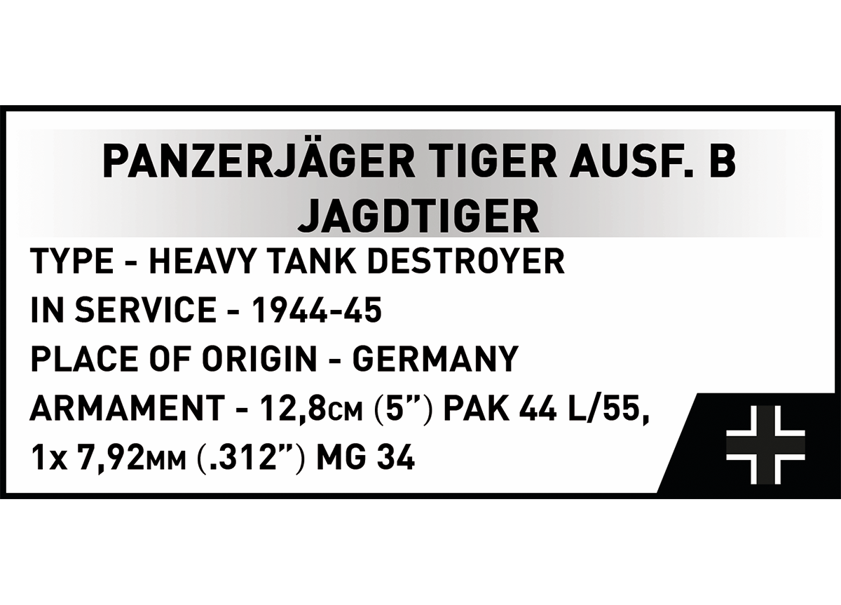 Německý těžký stíhač tanků Panzerjäger Tiger Ausf.B Jagdtiger  COBI 2674 World War II 1:28