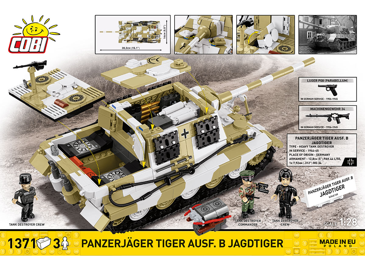 Německý těžký stíhač tanků Panzerjäger Tiger Ausf.B Jagdtiger  COBI 2674 World War II 1:28