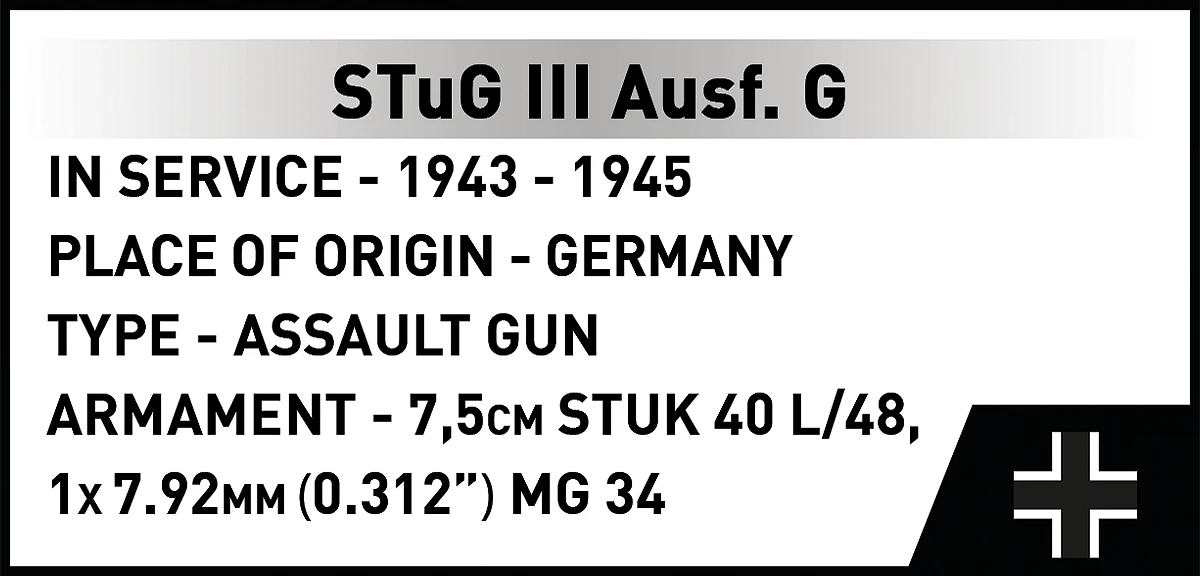 Německé samohybné útočné dělo STUG III Ausf. G COBI 2676 World War II 1:12