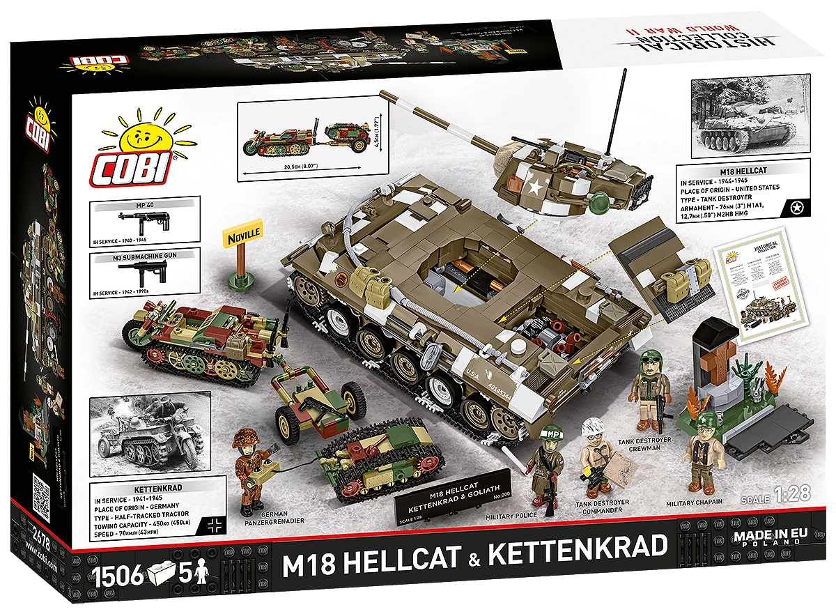 Americký lehký stíhač tanků M18 Hellcat & Kettenkrad COBI 2678 - Limited Edition WW II 1:28