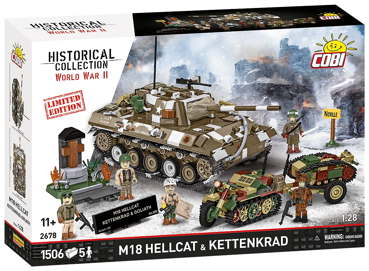 Americký lehký stíhač tanků M18 Hellcat & Kettenkrad COBI 2678 - Limited Edition WW II 1:28