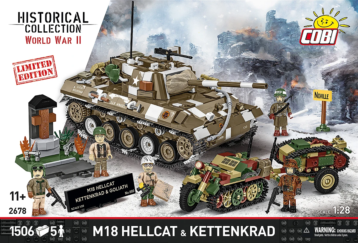Americký lehký stíhač tanků M18 Hellcat & Kettenkrad COBI 2678 - Limited Edition WW II 1:28