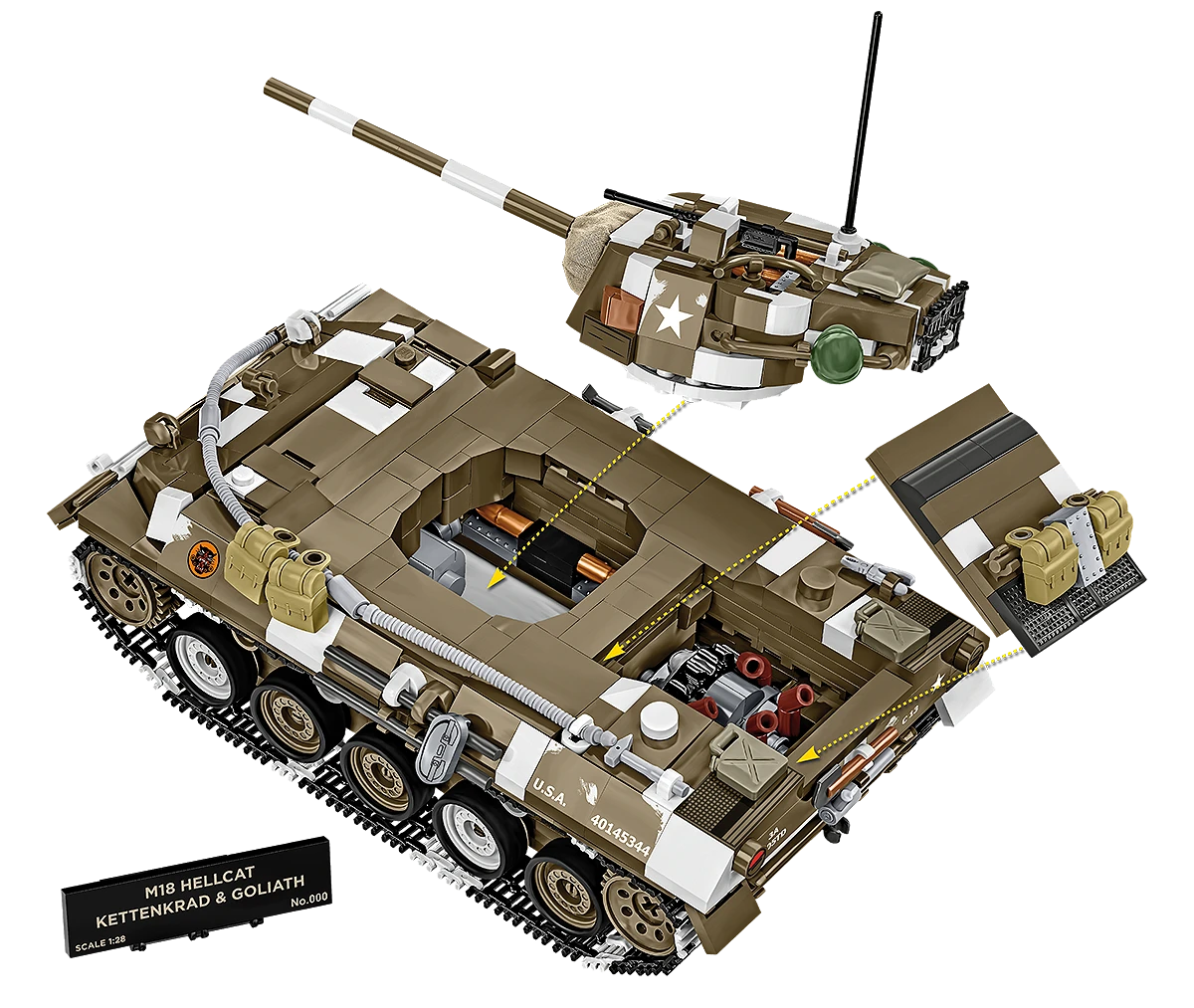 Americký lehký stíhač tanků M18 Hellcat & Kettenkrad COBI 2678 - Limited Edition WW II 1:28