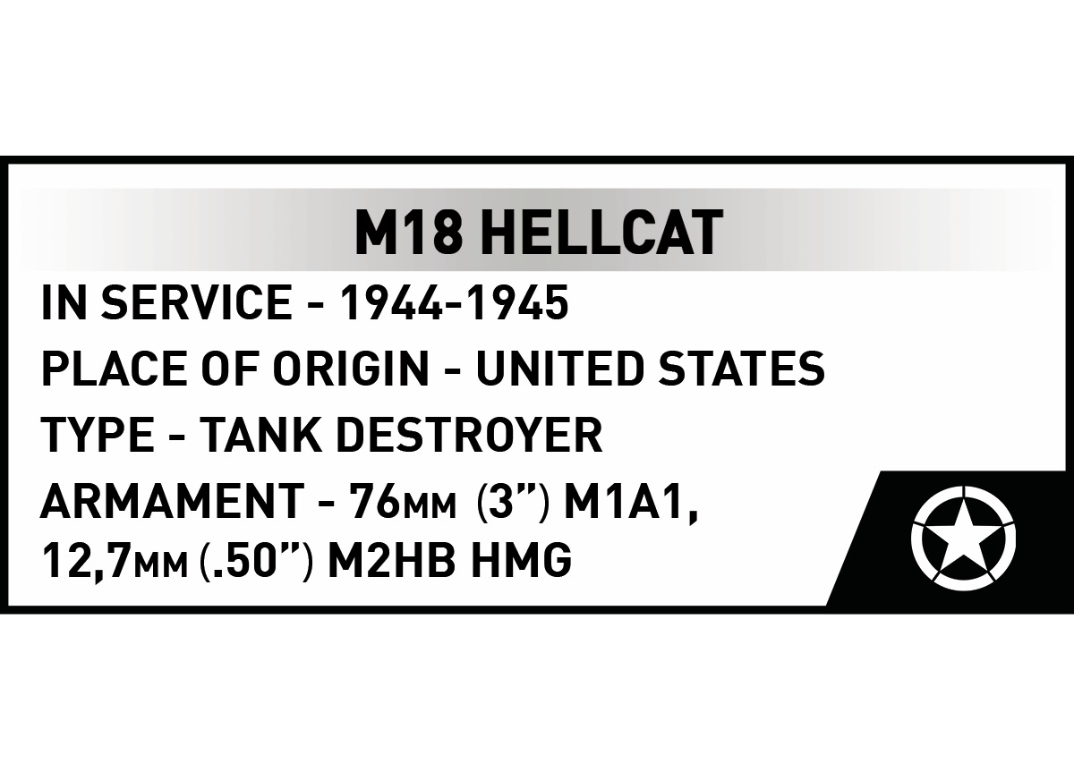 Americký lehký stíhač tanků M18 Hellcat COBI 2679 - World War  II 1:28