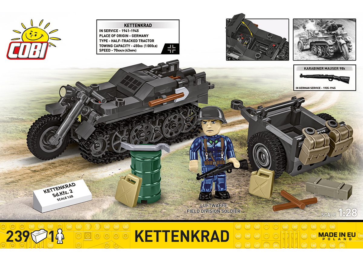 Německé polopásové vozidlo Kettenkrad COBI 2681 - World War II 1:28