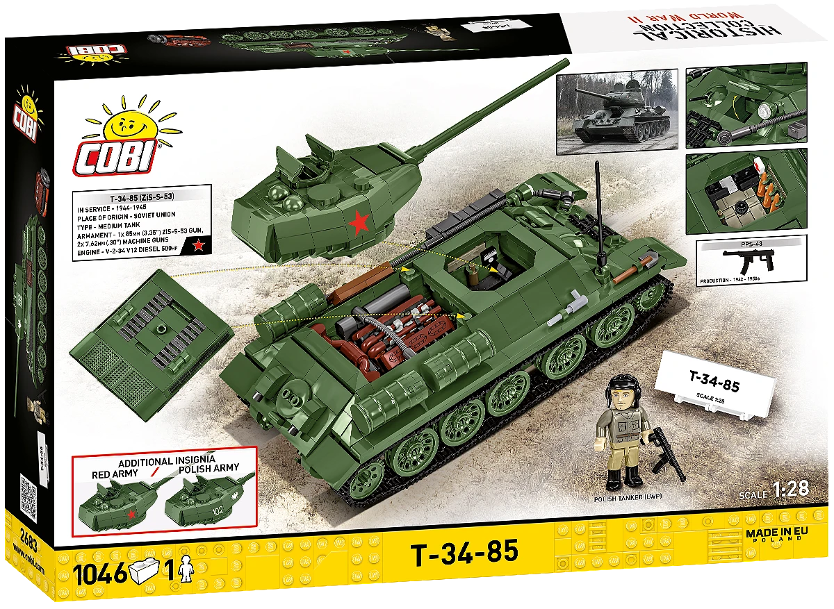 Ruský střední tank T-34-85 COBI 2683 - World War II 1:28