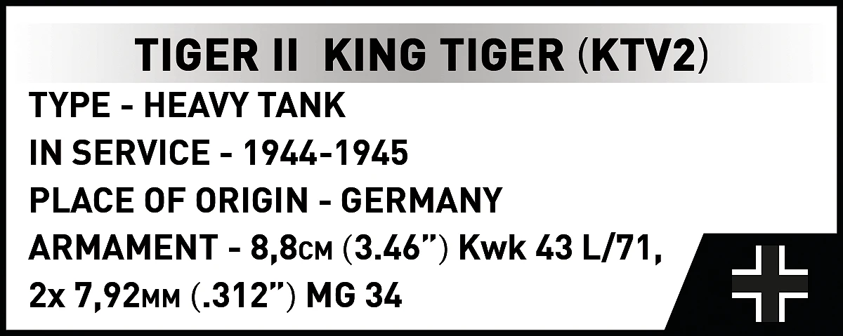 Německý těžký tank Tiger II King Tiger (KTV2) COBI 2686 - World War II 1:28
