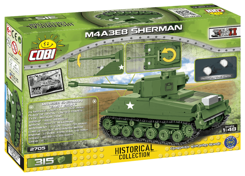 Americký tank Sherman M4 COBI 2705 - World War II