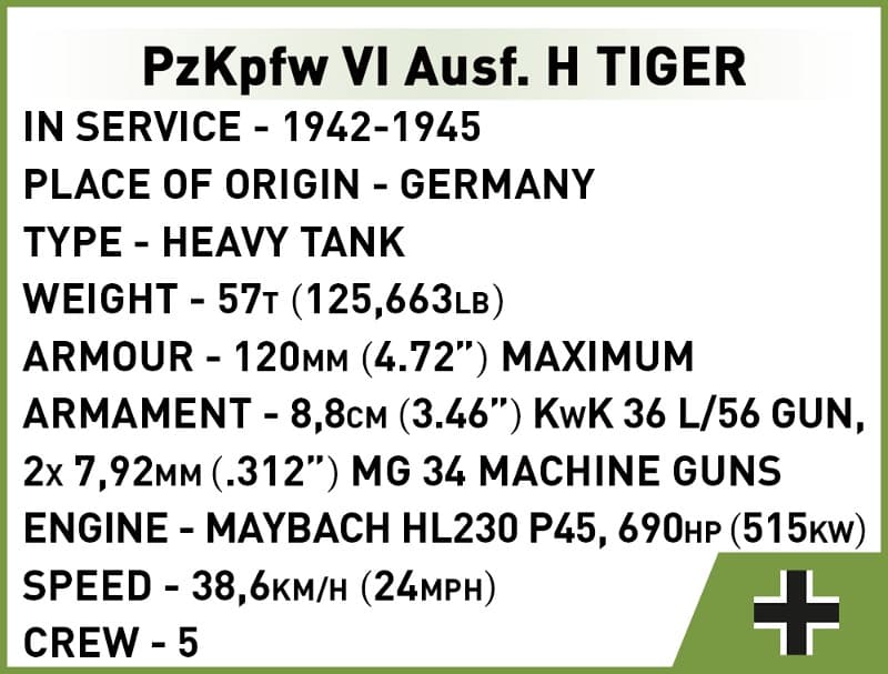 German tank PzKpfw VI Tiger 131 COBI 2556 - World War II - kopie