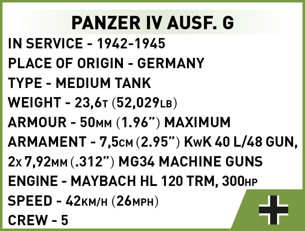 Německý střední tank  PzKpfW Panzer IV ausf. G COBI 2714 - World  War II