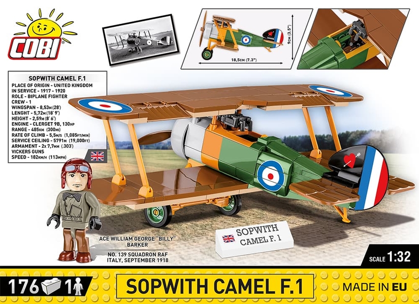 Dvouplošný stíhací letoun SOPWITH CAMEL F.1 COBI 2987 - Great War