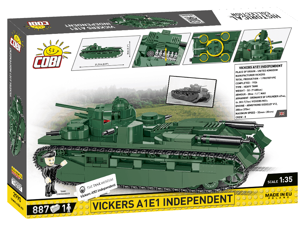 Britský lehký tank Vickers A1E1 INDEPENDENT COBI 2990 - World War II - Historical Collection