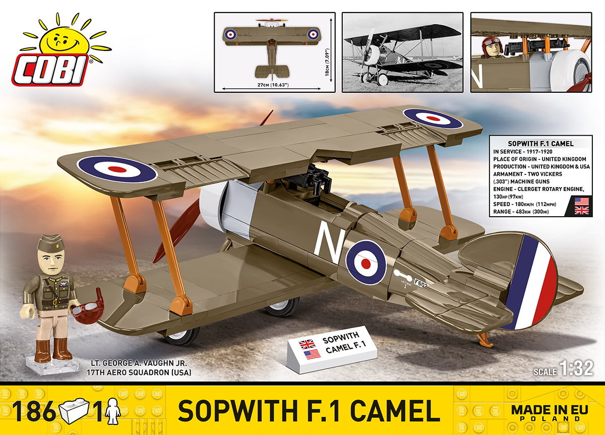 Britský dvouplošný stíhací letoun Sopwith F.1 CAMEL COBI 2999 - Great War  1:32