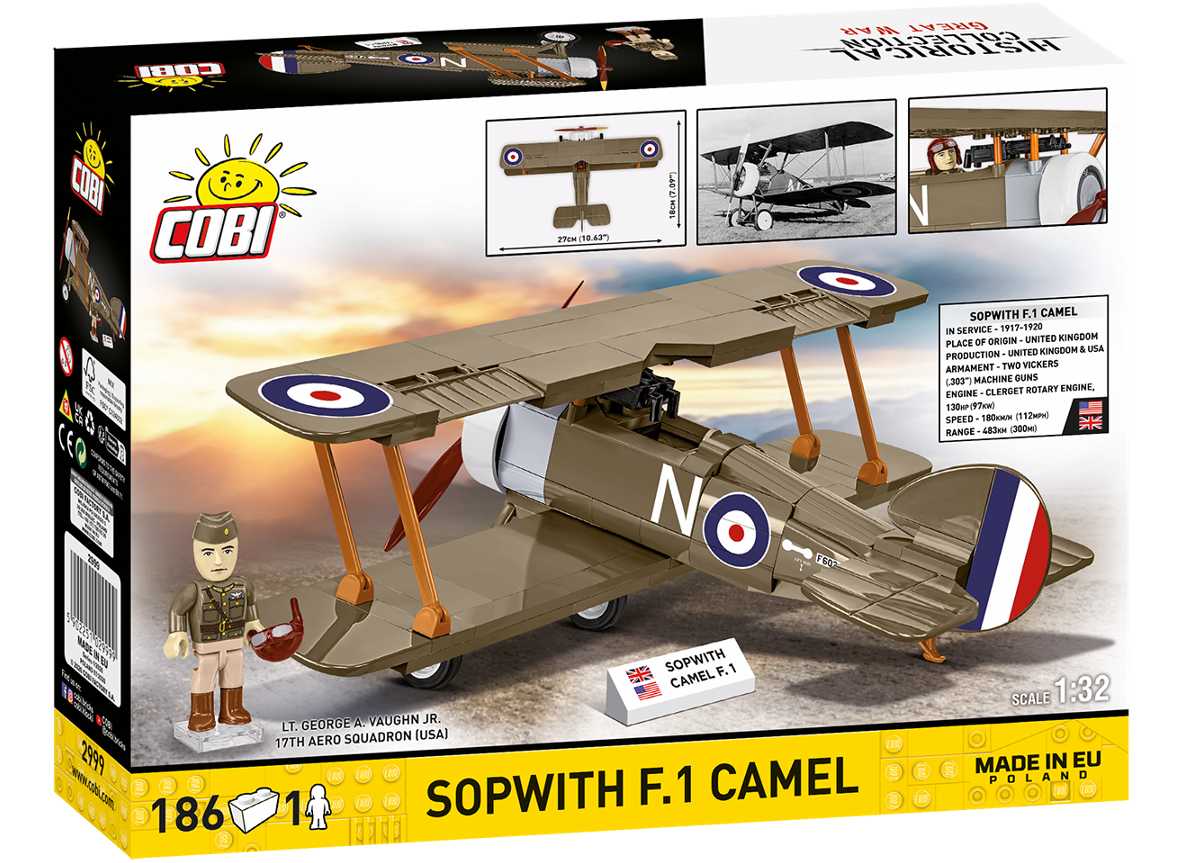 Britský dvouplošný stíhací letoun Sopwith F.1 CAMEL COBI 2999 - Great War  1:32