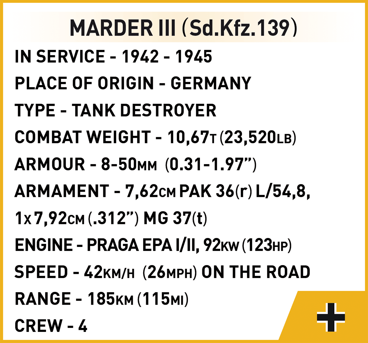 Německý stíhač tanků MARDER III Ausf. M COBI 2282 - World War II - kopie
