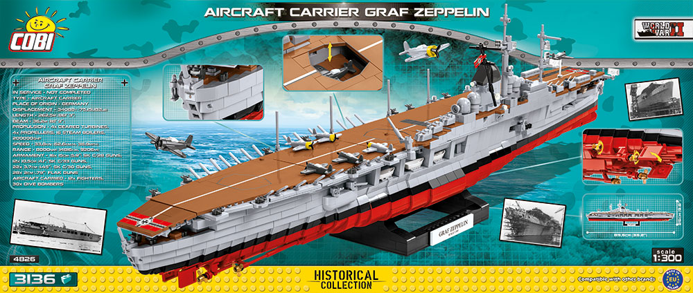 Německá letadlová loď GRAF ZEPPELIN COBI 3086 - World of Warships - kopie