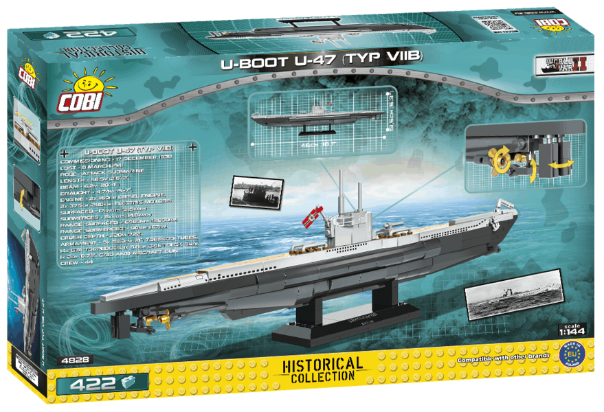 Německá ponorka U-Boot U 47 typ VIIB COBI 4828 - World War II
