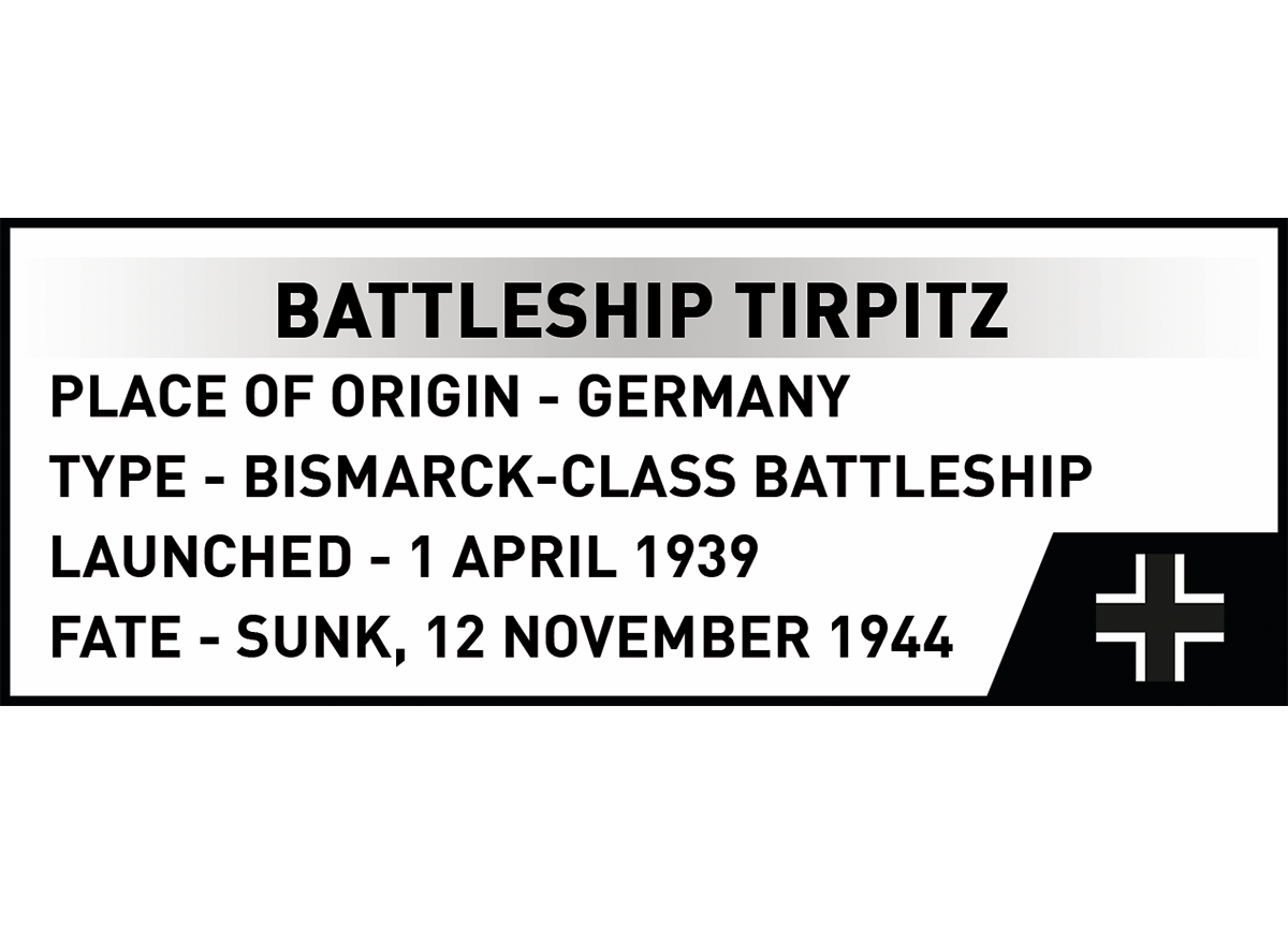 Bitevní loď TIRPITZ COBI 4853 - World War II 1:700