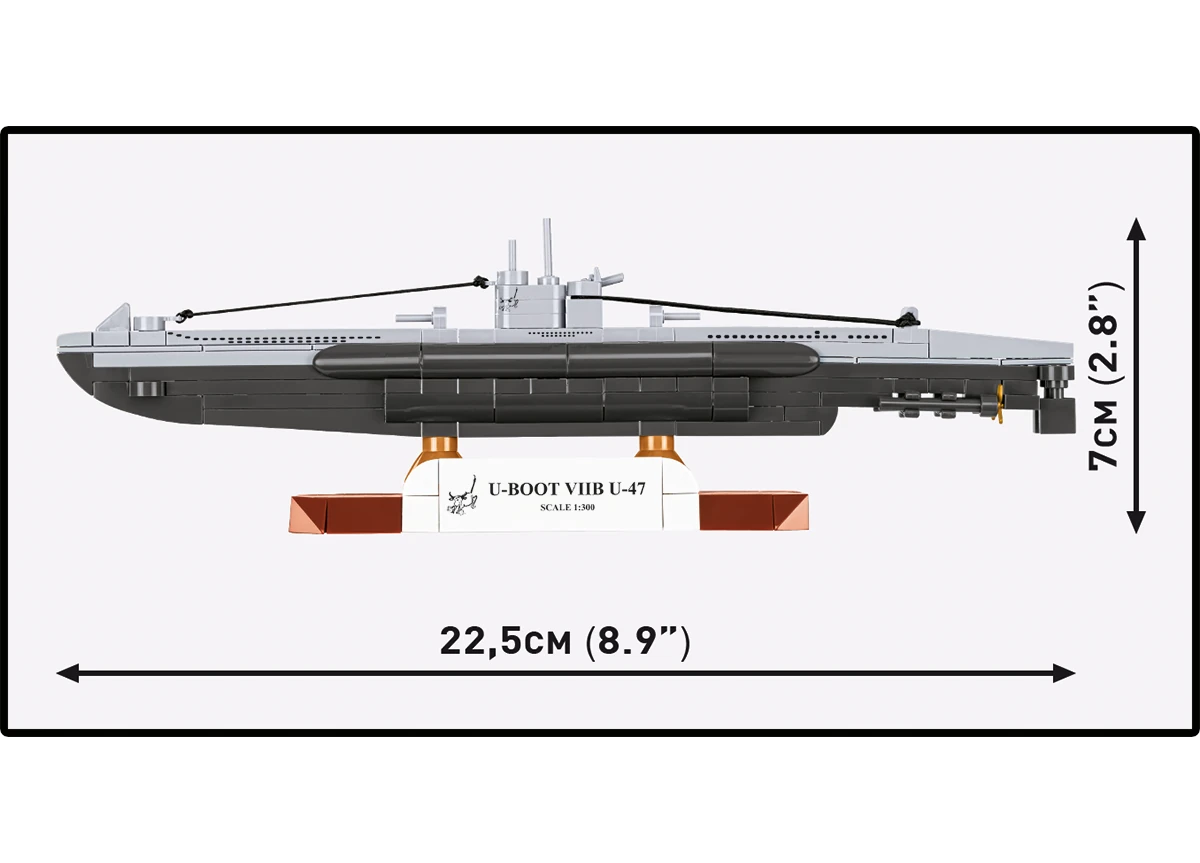 German submarine U-Boot VIIC U-96 COBI 4857 - World War II 1:300 - kopie