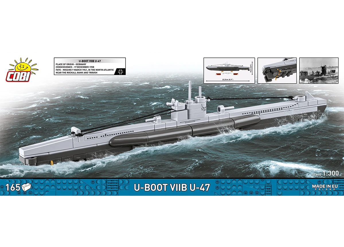 German submarine U-Boot VIIC U-96 COBI 4857 - World War II 1:300 - kopie