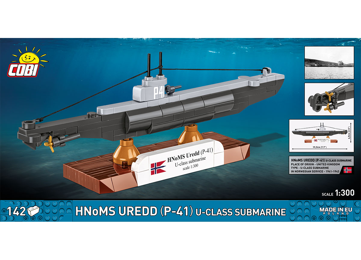 Nórska ponorka HNoMS UREDD P-41 COBI 4861 - World War II 1:300