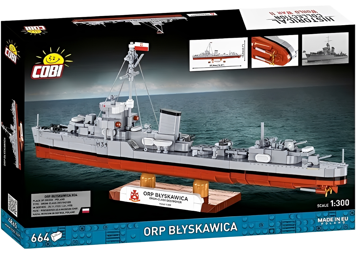 Loď torpédoborec ORP BLYSKAWICA II WW COBI 4807 - Small Army - kopie
